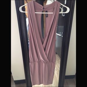 Plum Open Front & Back Mini Dress